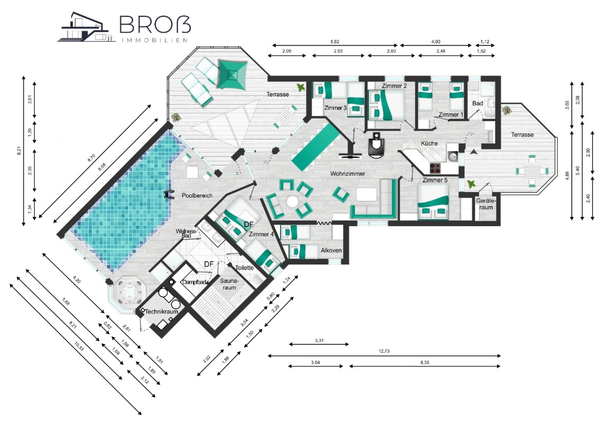 Schönhagen: Renditestarkes Ferienhaus mit 6 Schlafzimmern und saniertem Pool- und Wellnessbereich