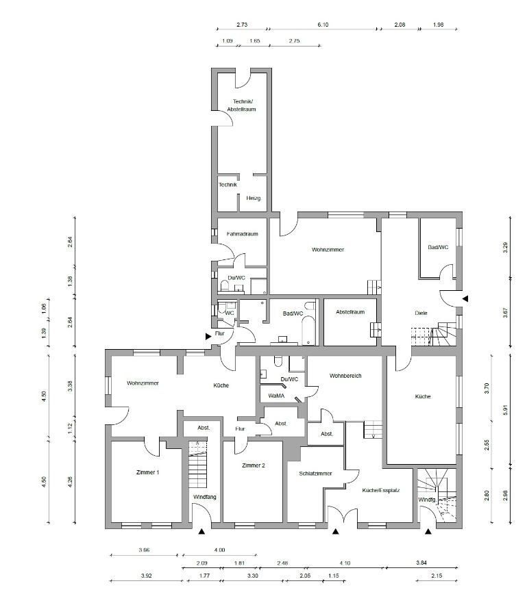 Vervielfältiger 14,2: Modernisiertes Mehrfamilienhaus mit 5 Einheiten, neuem Dach und Wärmepumpe