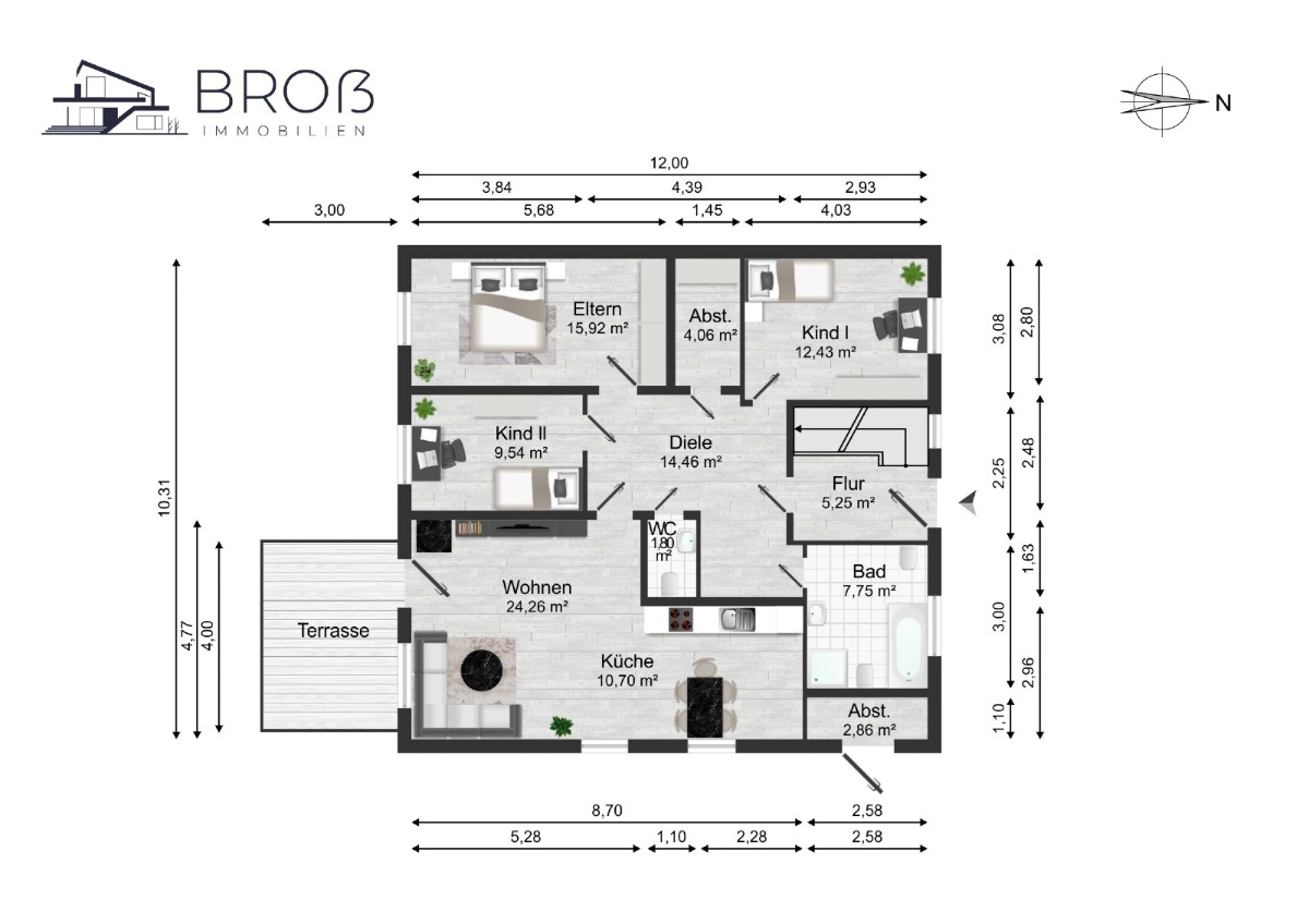Einziehen und wohlfühlen: Barrierearme Gartenwohnung mit Süd-Terrasse & 2 Stellplätzen